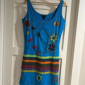 Ladies Embroidered Cotton Tank Sundress Size XL